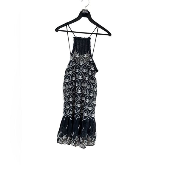 Anthropology size XS black spaghetti strap for ruffle hem dress - Picture 6 of 10